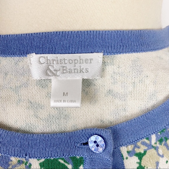 CHRISTOPHER & BANKS Floral Crewneck Cardigan - Picture 5 of 6